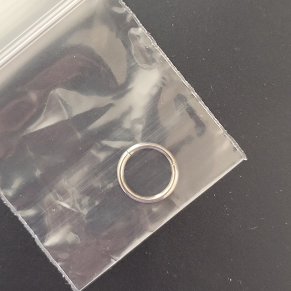 Implant Grade Titanium Paved White CZ Hinged Septum Piercing Hoop Clicker - Picture 4 of 5